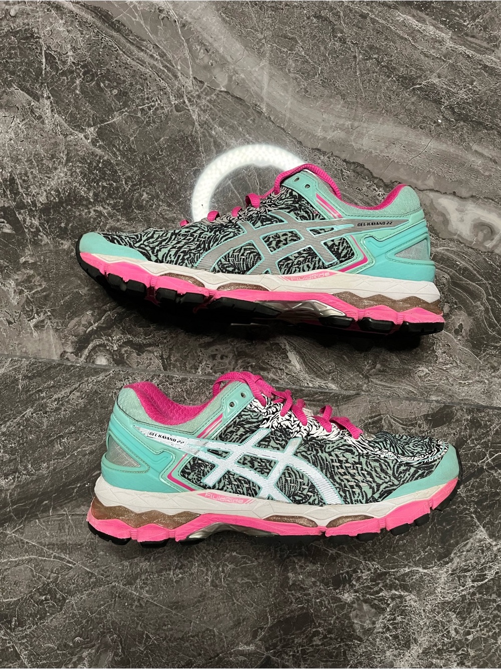 ASICS Mint Green & Pink Women's Running Sneakers